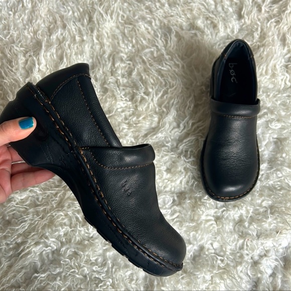 boc Shoes Boc Born Concepts Peggy Black Leather Comfort Heeled Slip